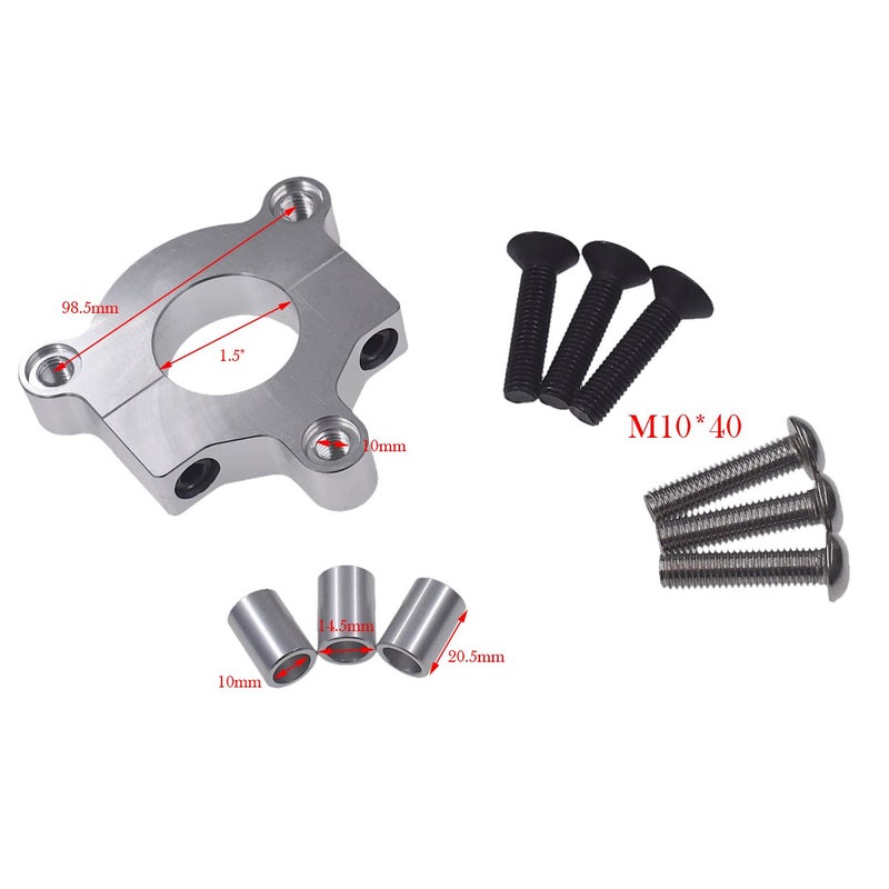 sthus CNC 44T Sprocket With 1.5" Adapter Fits 60cc 66cc 80cc Motorized Bicycle (Sliver) - Image 2